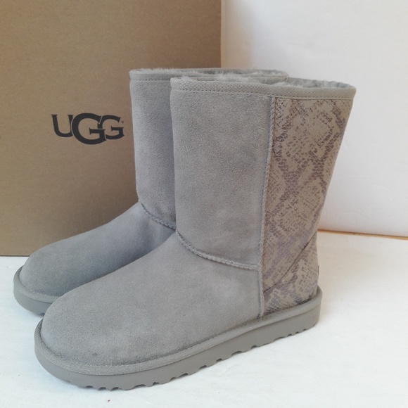 classic short metallic snake boot